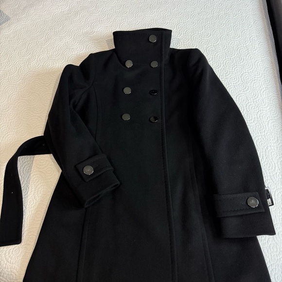 Babaton Black Double-Breasted Trench Coat Wool and Cashmere blend Large - Picture 14 of 16